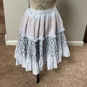 Jourden striped knee length skirt